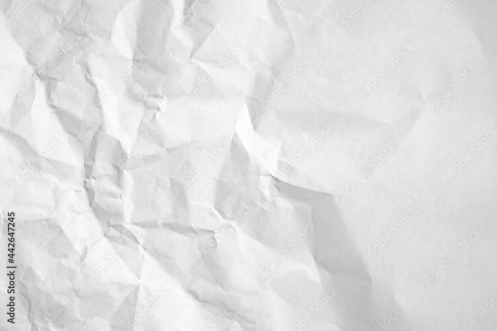 Obraz premium Crumpled Paper Texture Background, White Creased Paper.