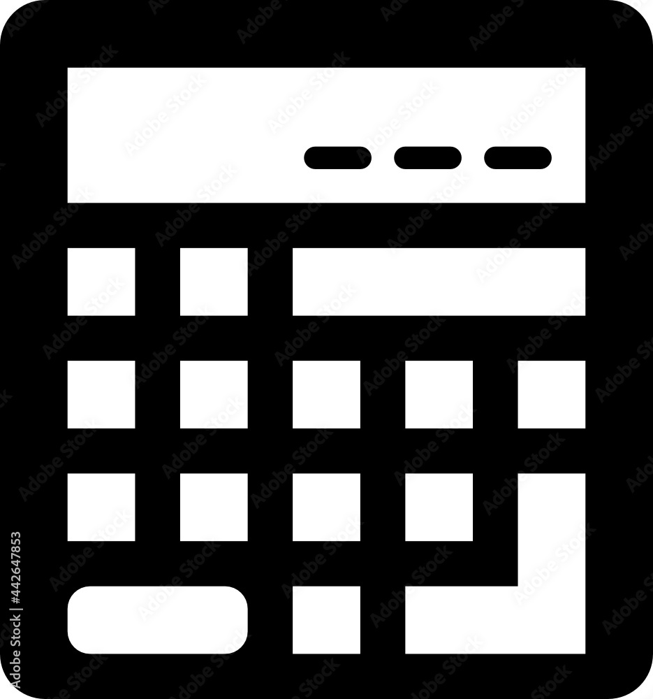 calculator glyph icon calculator glyph icon