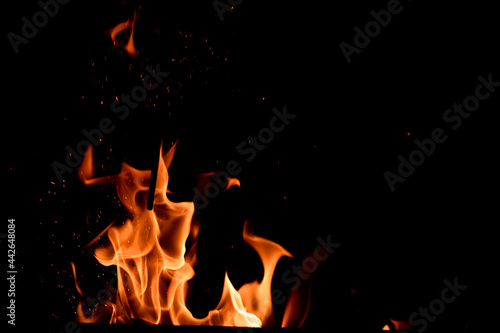 Flame heat fire abstract background black background. 