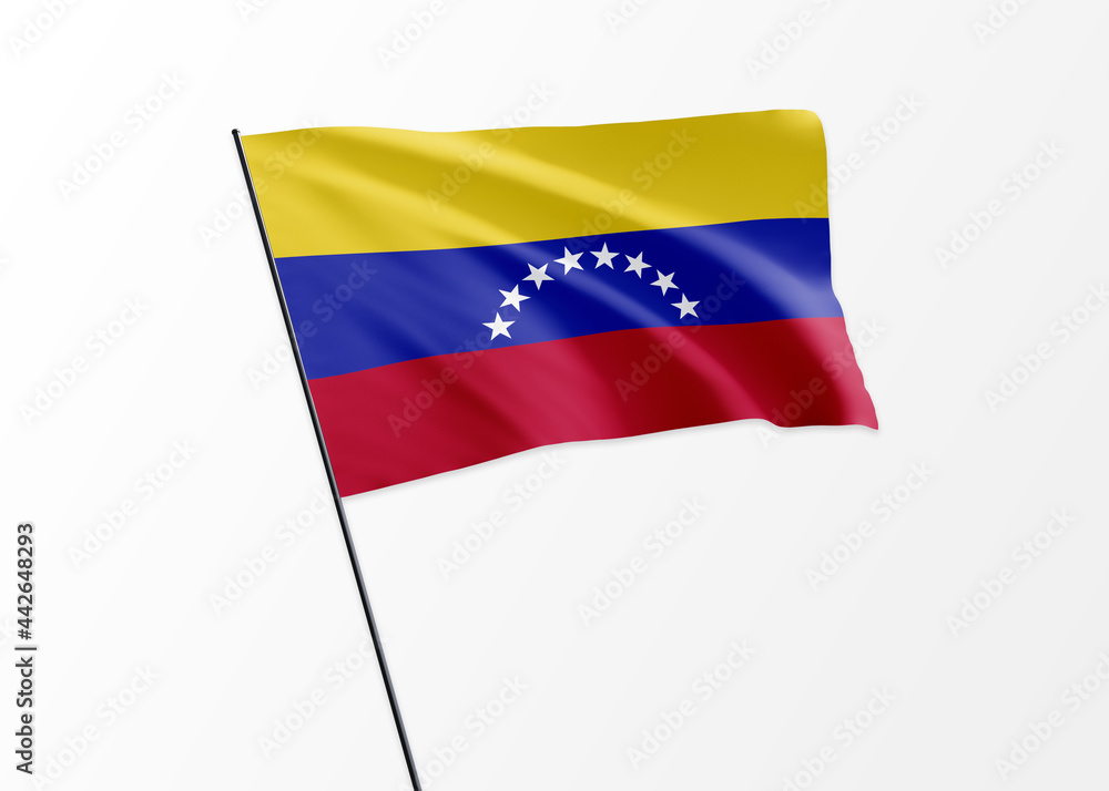 Venezuela flag flying high in the isolated background Venezuela independence day Venezuela flag flying high in the isolated background Venezuela independence day