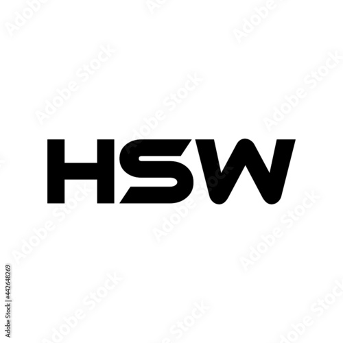 HSW letter logo design with white background in illustrator, vector logo modern alphabet font overlap style. calligraphy designs for logo, Poster, Invitation, etc.  © Aftab