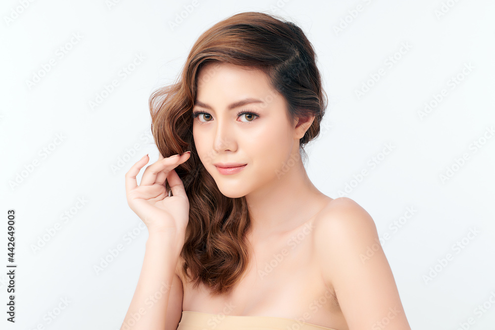 Beautiful young asian woman with clean fresh skin on white background, Face care, Facial treatment, Cosmetology, beauty and spa, Asian women portrait. Beautiful young asian woman with clean fresh skin on white background, Face care, Facial treatment, Cosmetology, beauty and spa, Asian women portrait.