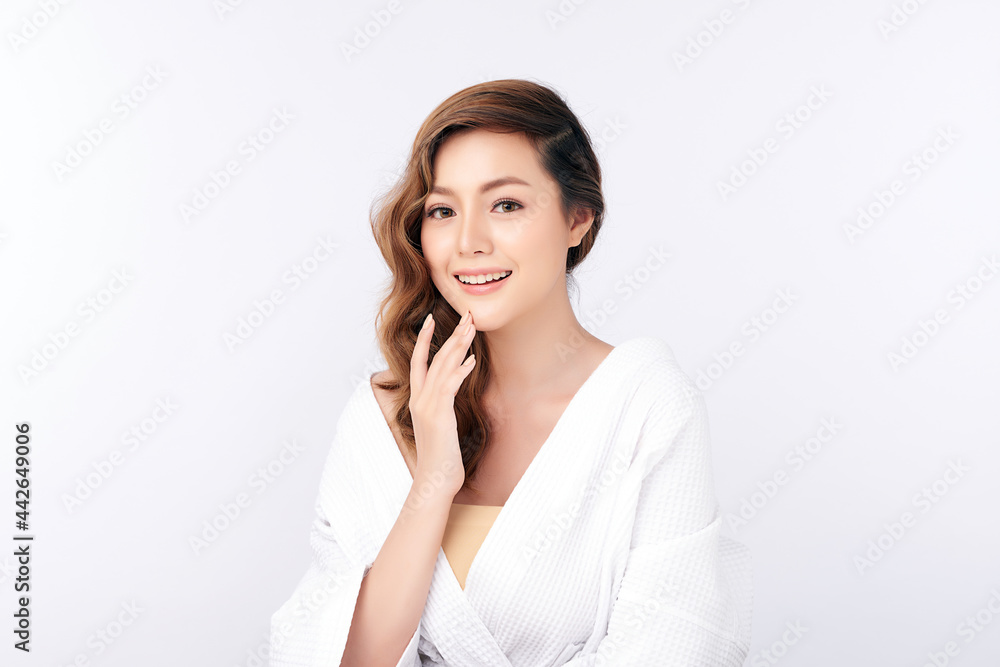 Beautiful young asian woman with clean fresh skin on white background, Face care, Facial treatment, Cosmetology, beauty and spa, Asian women portrait. Beautiful young asian woman with clean fresh skin on white background, Face care, Facial treatment, Cosmetology, beauty and spa, Asian women portrait.