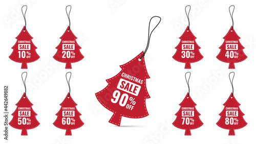 Set of labels or christmas tags. cardboard sale labels. Vector illustration