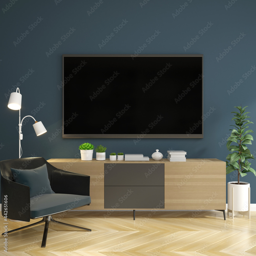 The living room has a storage table and a TV. The living room has a storage table and a TV.