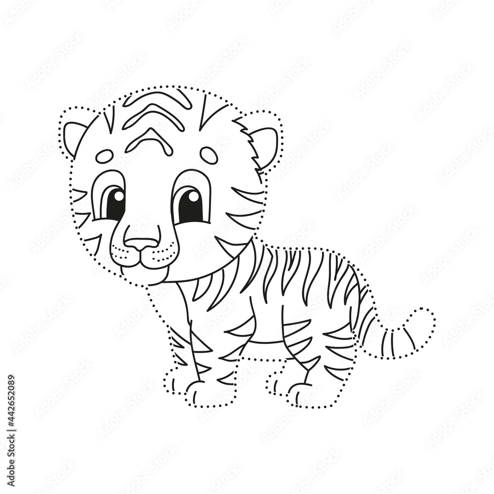 Trace And Color Coloring Page For Kids Handwriting Practice