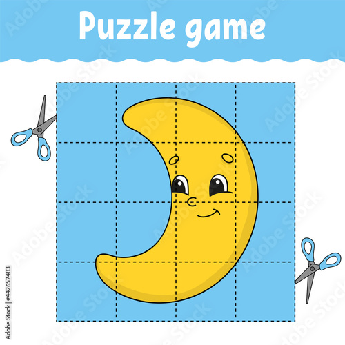 Puzzle game for kids. Education developing worksheet. Learning game for children. Color activity page. For toddler. Riddle for preschool. Isolated vector illustration in cartoon style.