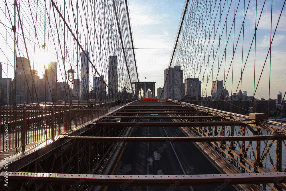 Brooklyn bridge skyline view of New York Brooklyn bridge skyline view of New York