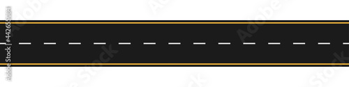 Seamless road with different road markings. Asphalt road. Flat style. Vector illustration