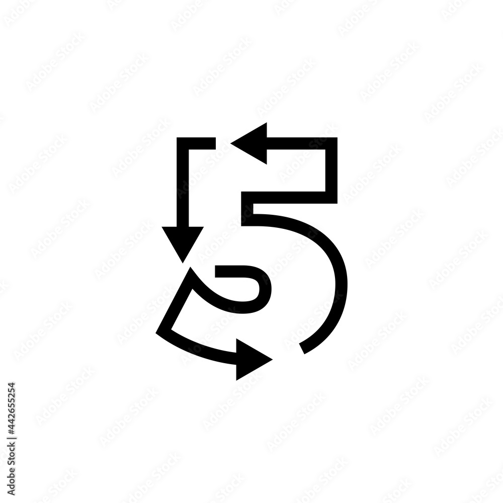 5 five number recycle logo vector icon illustration 5 five number recycle logo vector icon illustration