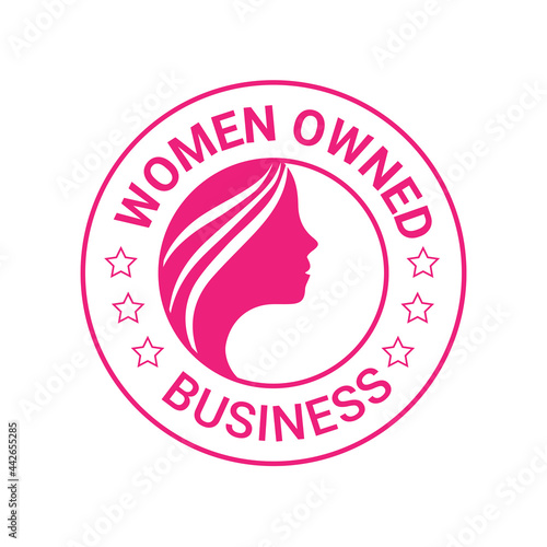Women Owned Logo. Women Owned vector logo design. Women Owned business logo, Women owned badge, Women owned business icon