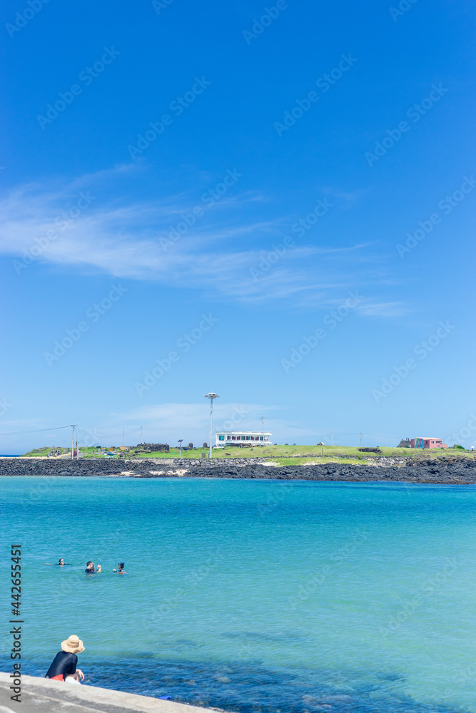 blue sky and transparency ocean in Jeju island blue sky and transparency ocean in Jeju island