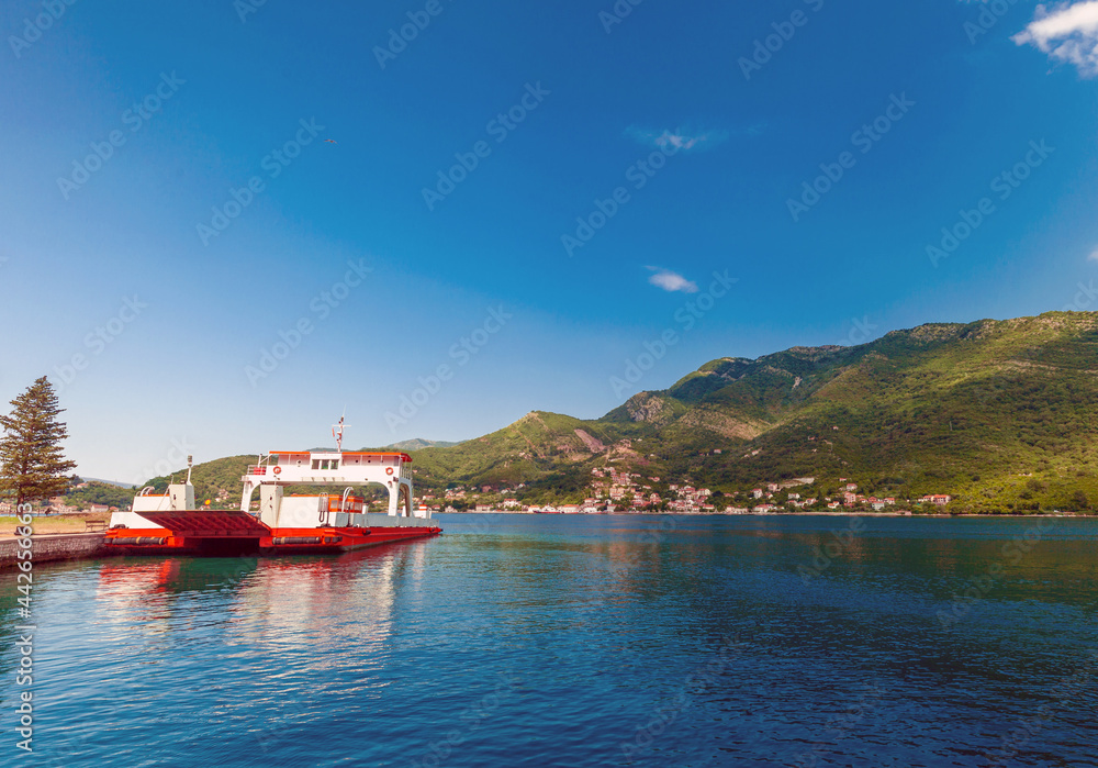 Ferry in Boka Kotorska, Montenegro