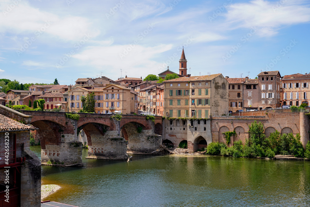 albi Episcopal city and its access bridge above the tarn river