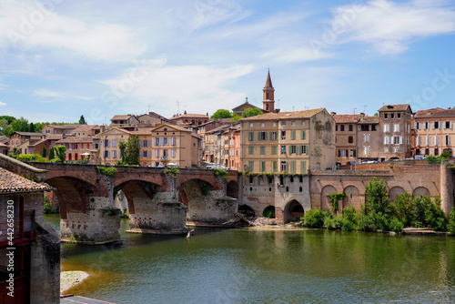 albi Episcopal city and its access bridge above the tarn river photo