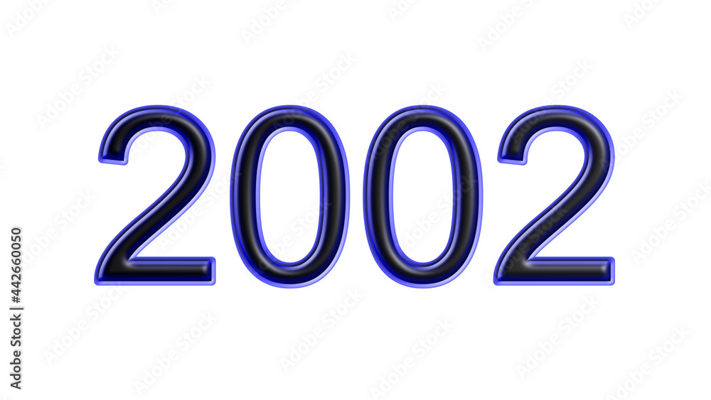 blue 2002 number 3d effect white background blue 2002 number 3d effect white background
