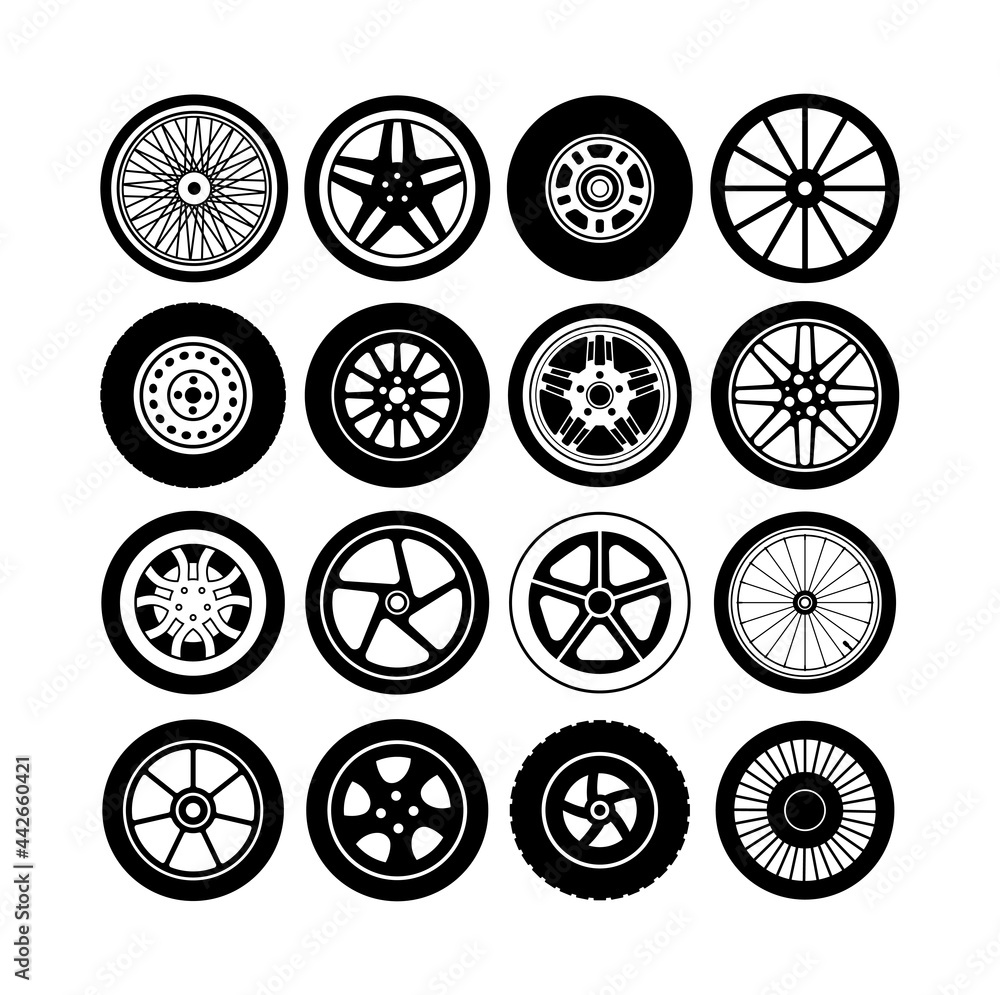 Rim, wheel, tire illustration for sign, symbol, logo, icon or any design you want
