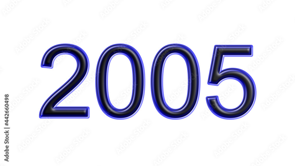 blue 2005 number 3d effect white background blue 2005 number 3d effect white background
