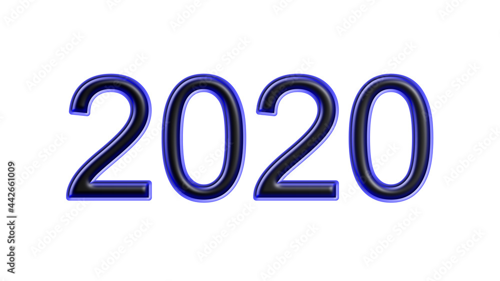blue 2020 number 3d effect white background blue 2020 number 3d effect white background