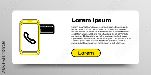 Line Taxi call telephone service icon isolated on white background. Taxi for smartphone. Colorful outline concept. Vector