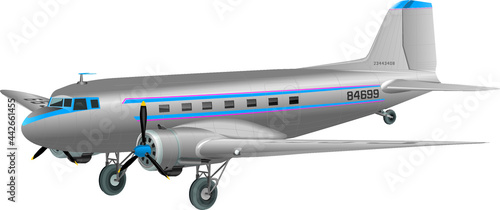 Legendary Douglas DC-3 old propeller-driven airliner 