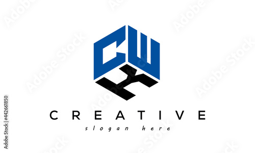 CWK letters creative logo with hexagon	