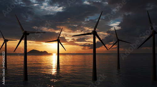 offshore wind farm. Green energy generation