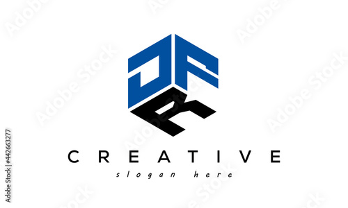 DFR letters creative logo with hexagon photo