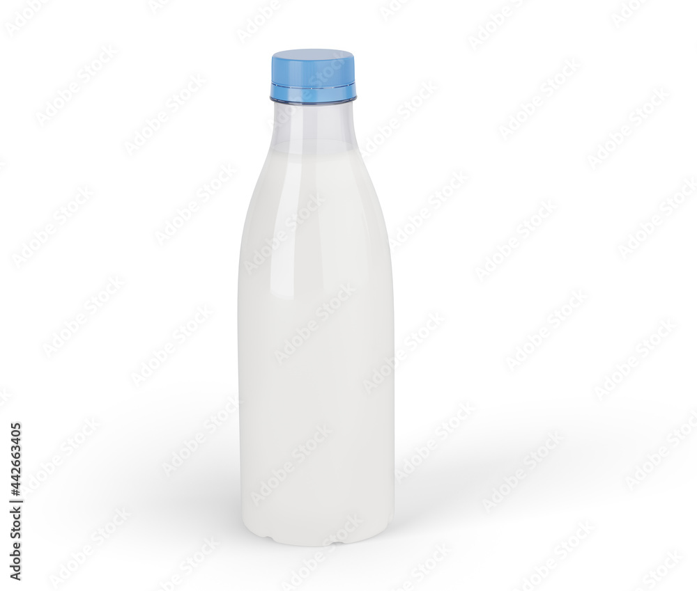 Plastic bottle of milk isolated on white background Plastic bottle of milk isolated on white background