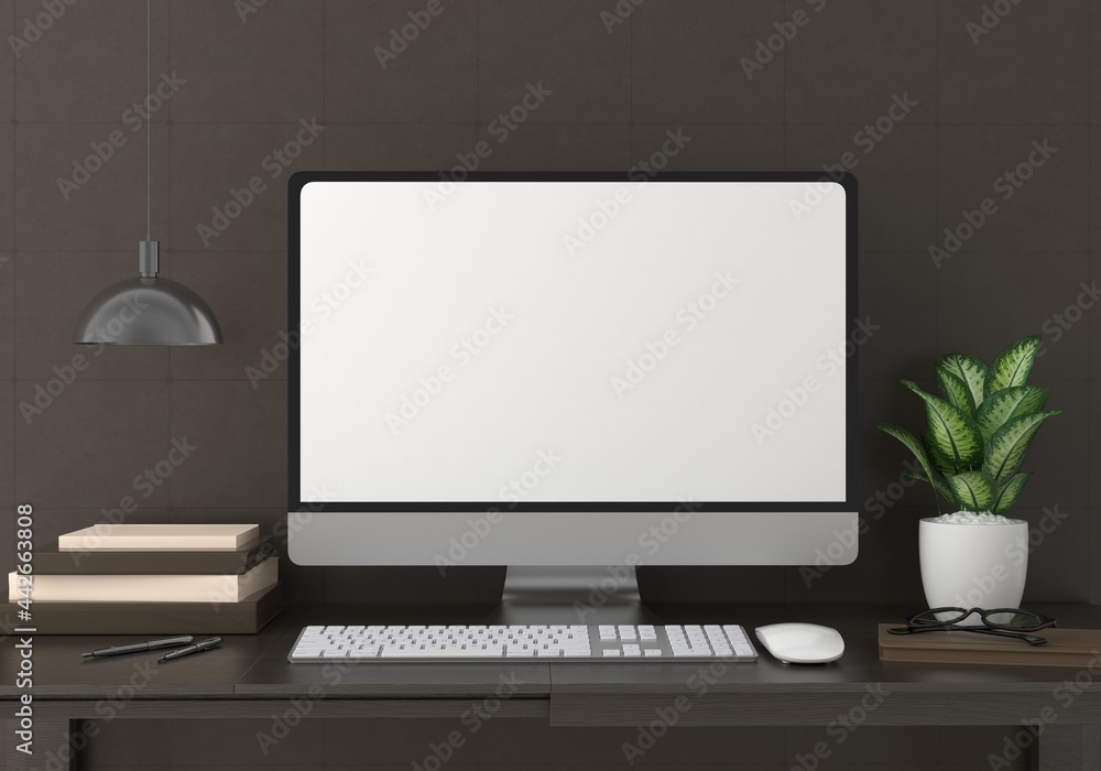 Fototapeta premium PC placed on the desk in the office