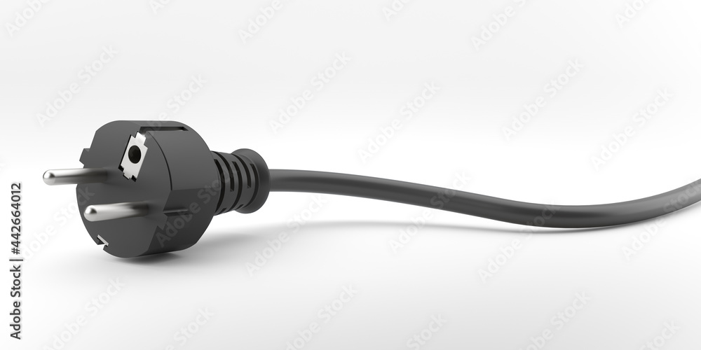 Electric plug on white background, 3d illustration Electric plug on white background, 3d illustration