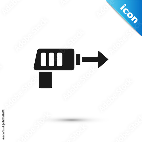 Grey Fishing harpoon icon isolated on white background. Fishery manufacturers for catching fish under water. Diving underwater equipment. Vector