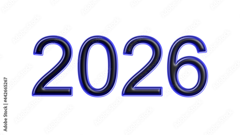 blue 2026 number 3d effect white background blue 2026 number 3d effect white background