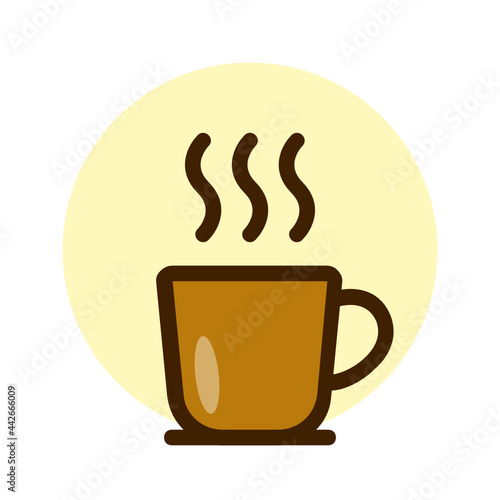 Hot coffee , Coffee Shop filled outline icon.