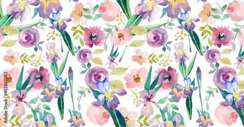 The background for social networks flowers watercolor by hand