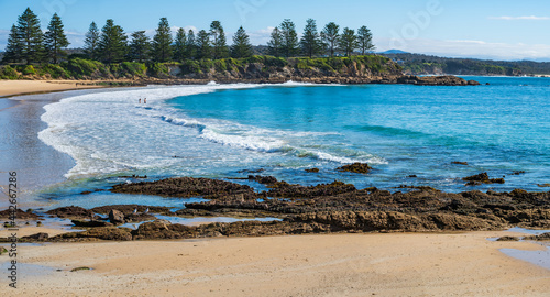 A winters day panorama at the beach in Bermagui