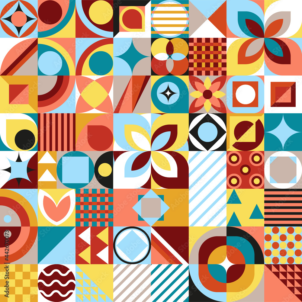 geometric multicolored abstract pattern of shapes geometric multicolored abstract pattern of shapes