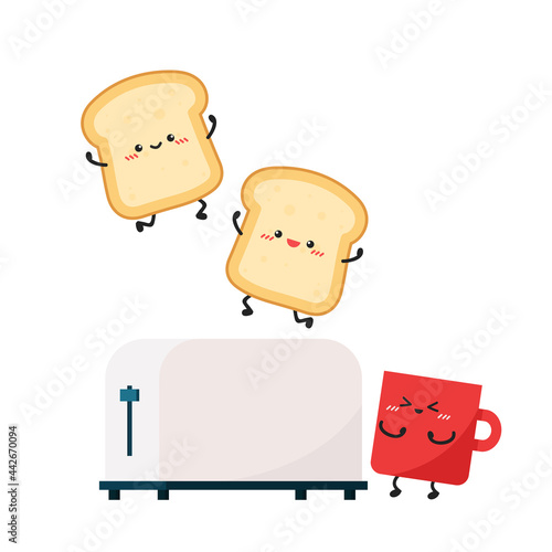 Bread character. bread symbol. wallpaper. free space for text. bread logo design.