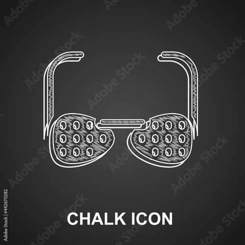 Chalk Glasses for the blind and visually impaired icon isolated on black background. Vector