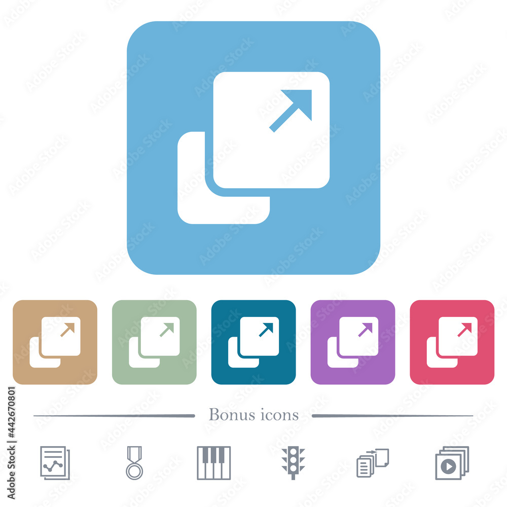 Extend element flat icons on color rounded square backgrounds Extend element flat icons on color rounded square backgrounds