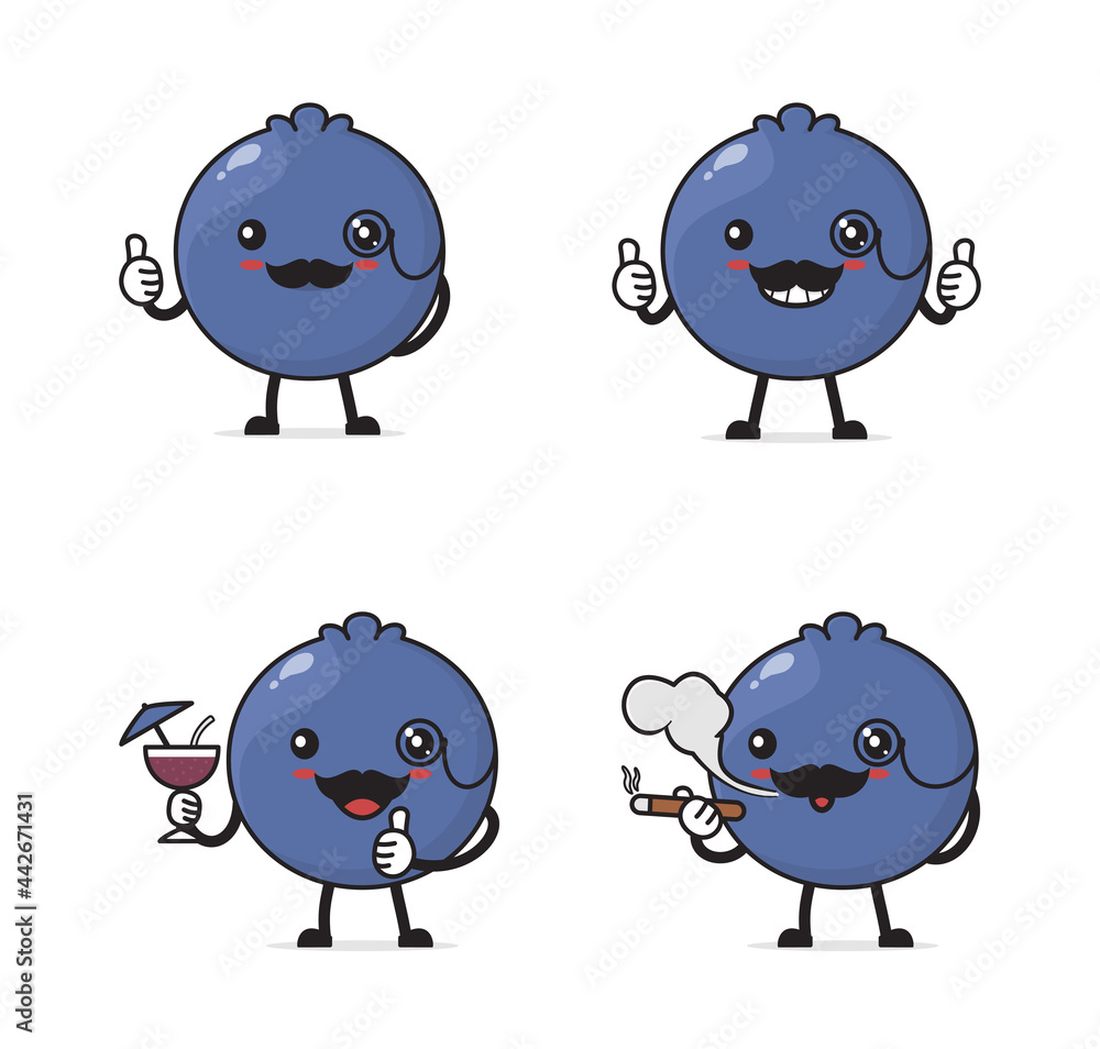 Blueberry fruit cartoon.