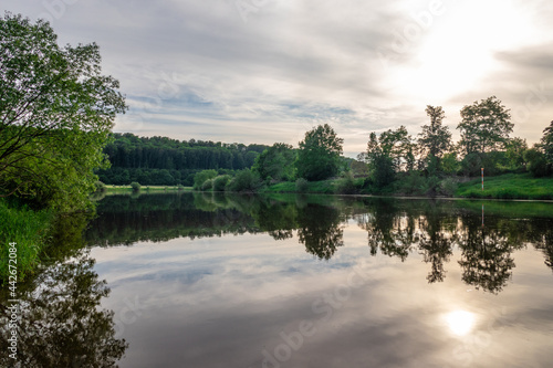 Landscape on river Weser  Germany ..