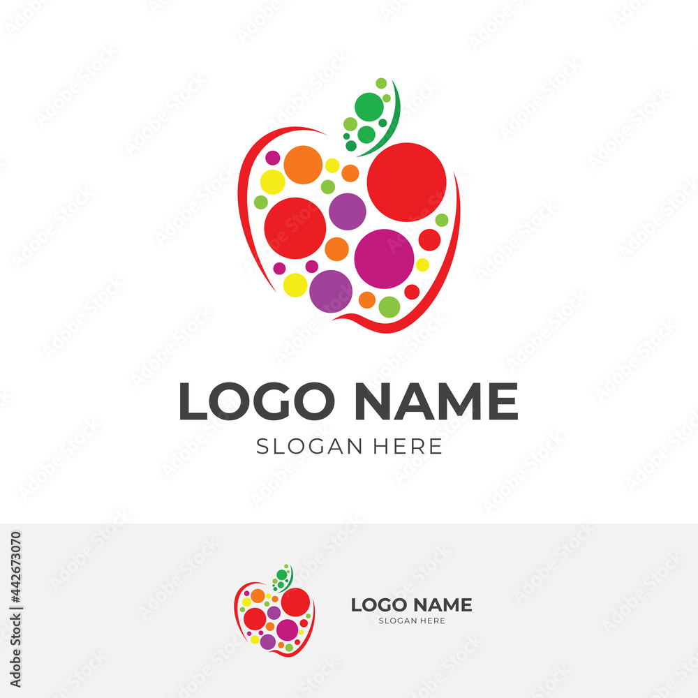 Obraz premium apple logo vector with flat colorful style