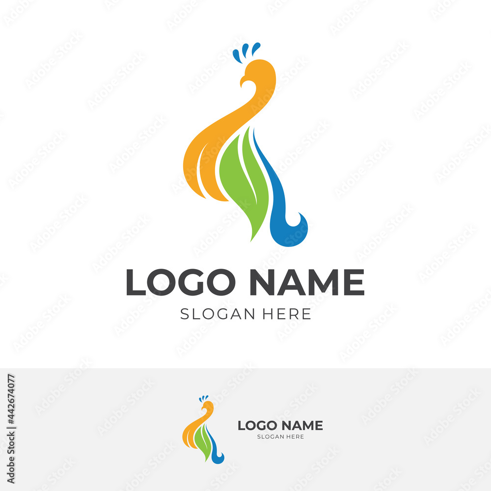 Fototapeta premium beauty logo concept with flat colorful style