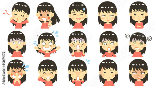 キャラクター女の子表情3	
