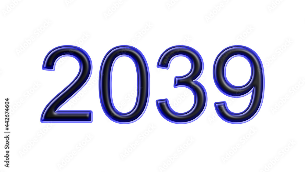 blue 2039 number 3d effect white background blue 2039 number 3d effect white background