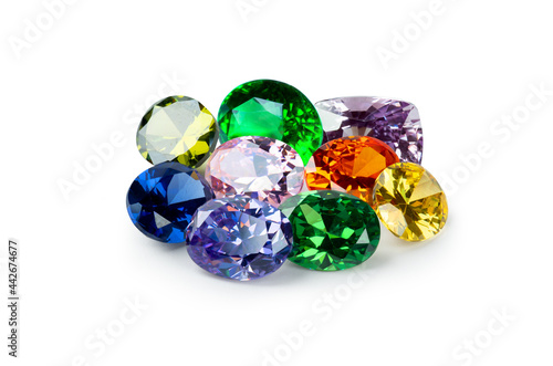 Natural Sapphire gemstone  Jewel or gems on white background