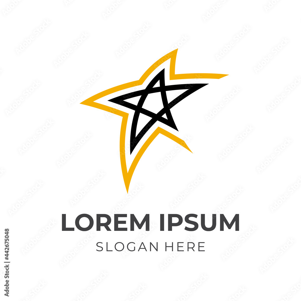Obraz premium star light logo template with line black and yellow color style