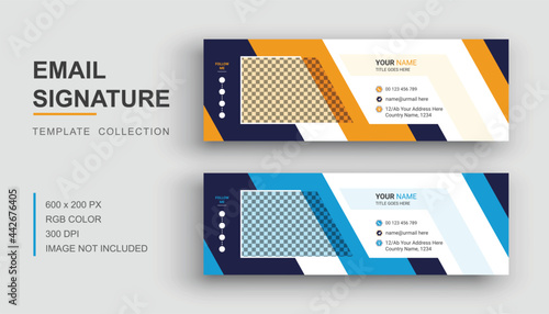 Email signature or email footer and personal social media cover design template