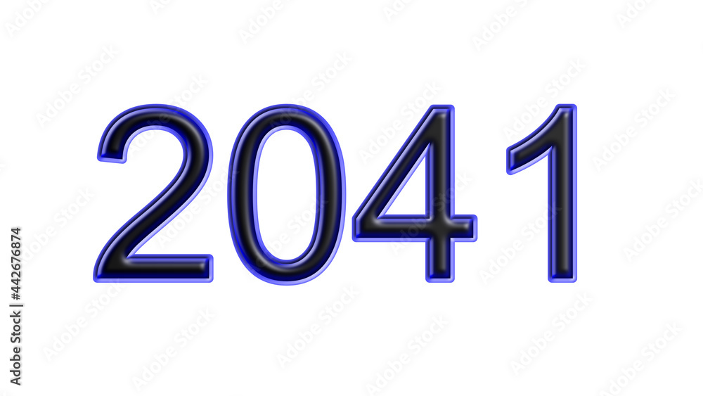 blue 2041 number 3d effect white background blue 2041 number 3d effect white background